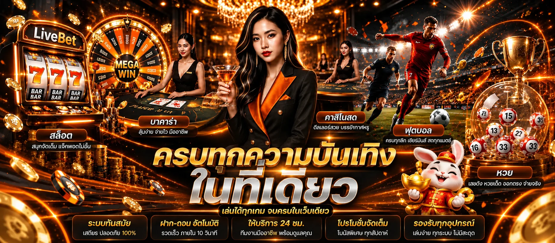 LiveBet รวมสล็อต คาสิโน กีฬา และเกมตัวอย่าง