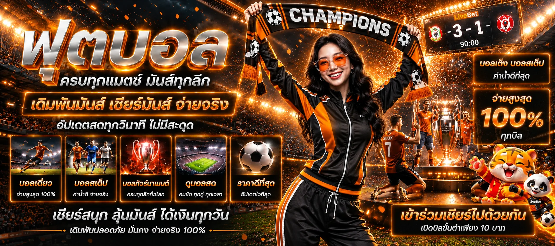LiveBet ผลบอลสดและความบันเทิงออนไลน์โทนส้มดำ